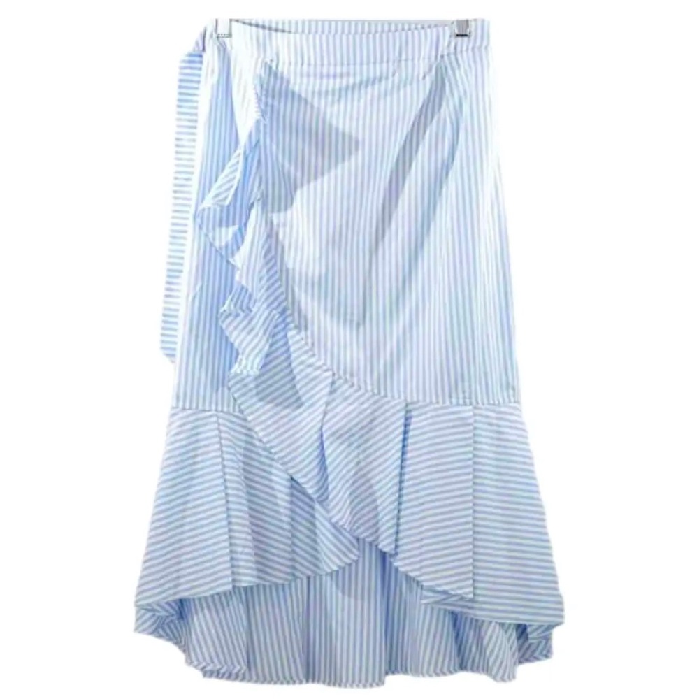 Claudie Pierlot Paris mid-length blue and white stripe skirt